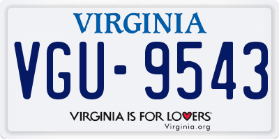 VA license plate VGU9543