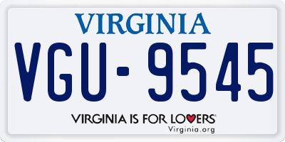VA license plate VGU9545