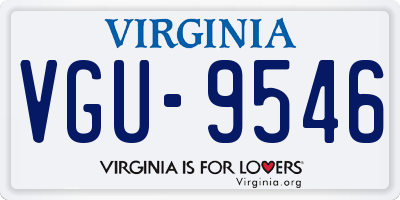 VA license plate VGU9546