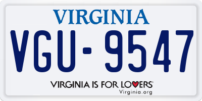 VA license plate VGU9547