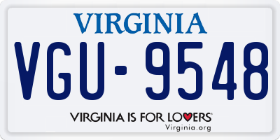 VA license plate VGU9548