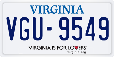 VA license plate VGU9549
