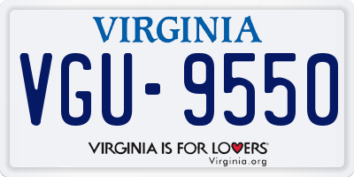 VA license plate VGU9550