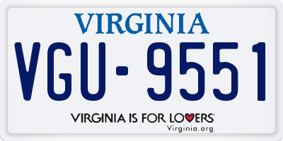 VA license plate VGU9551