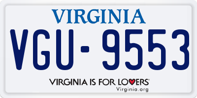 VA license plate VGU9553