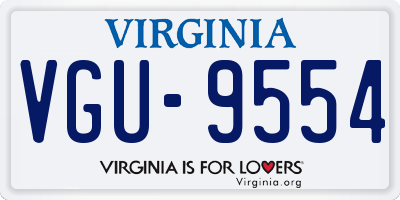 VA license plate VGU9554