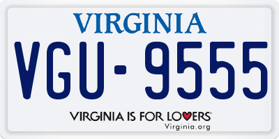 VA license plate VGU9555