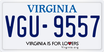 VA license plate VGU9557