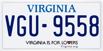 VA license plate VGU9558