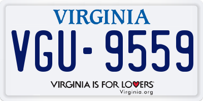 VA license plate VGU9559