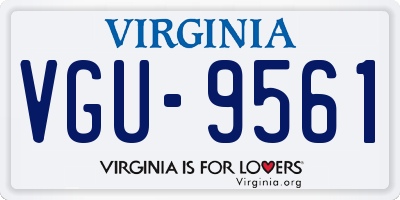 VA license plate VGU9561
