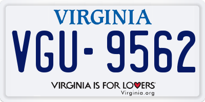 VA license plate VGU9562