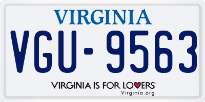 VA license plate VGU9563