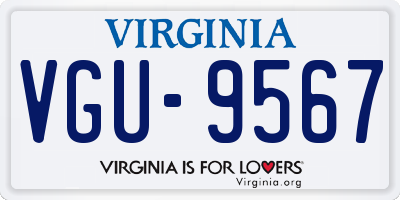 VA license plate VGU9567