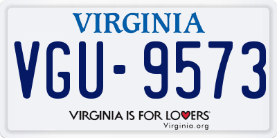 VA license plate VGU9573