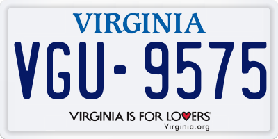 VA license plate VGU9575
