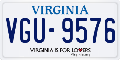 VA license plate VGU9576