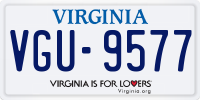 VA license plate VGU9577