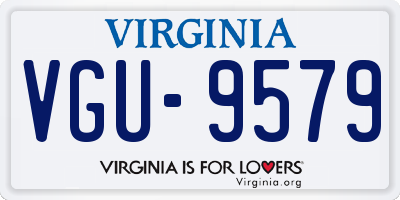 VA license plate VGU9579