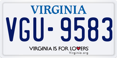 VA license plate VGU9583