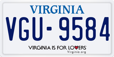 VA license plate VGU9584