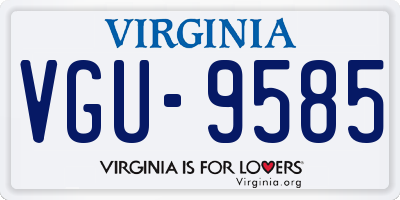 VA license plate VGU9585
