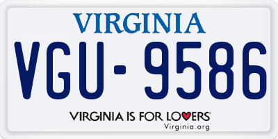 VA license plate VGU9586