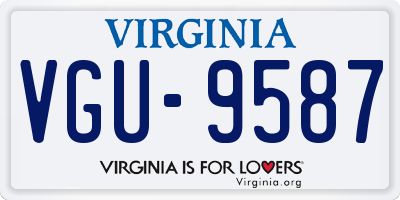 VA license plate VGU9587