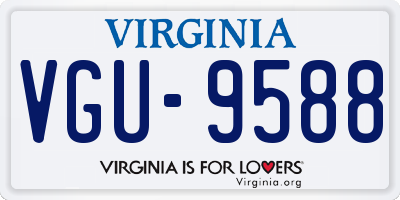 VA license plate VGU9588