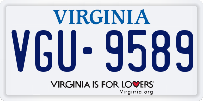 VA license plate VGU9589