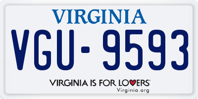 VA license plate VGU9593