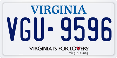 VA license plate VGU9596
