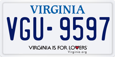 VA license plate VGU9597