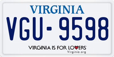 VA license plate VGU9598