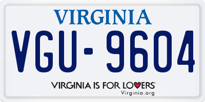 VA license plate VGU9604