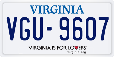 VA license plate VGU9607