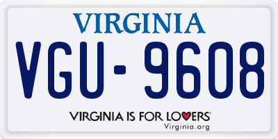 VA license plate VGU9608
