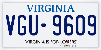 VA license plate VGU9609