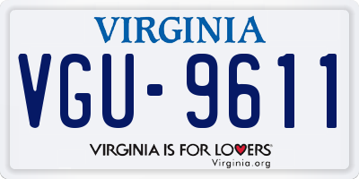 VA license plate VGU9611