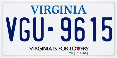 VA license plate VGU9615