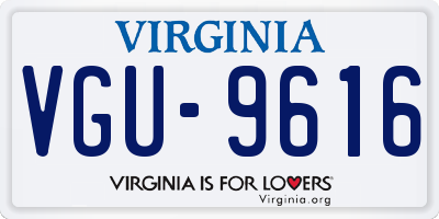 VA license plate VGU9616