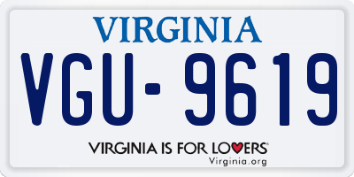 VA license plate VGU9619