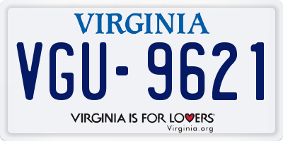 VA license plate VGU9621