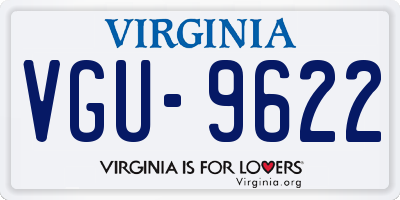 VA license plate VGU9622