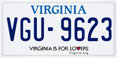 VA license plate VGU9623