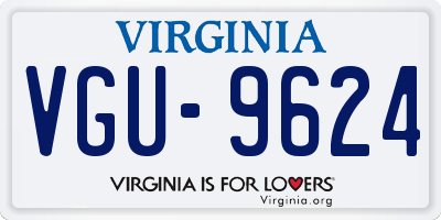 VA license plate VGU9624