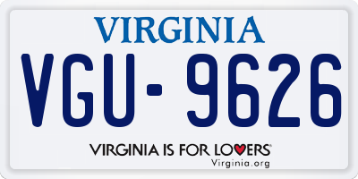 VA license plate VGU9626