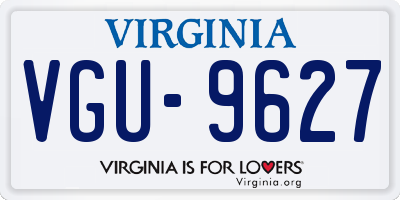 VA license plate VGU9627
