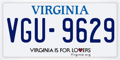 VA license plate VGU9629