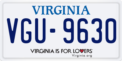 VA license plate VGU9630